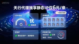 天行代理独享静态IP仅6元/条，免费测试10条，游戏打金电商多店铺矩阵号首选-IP导航